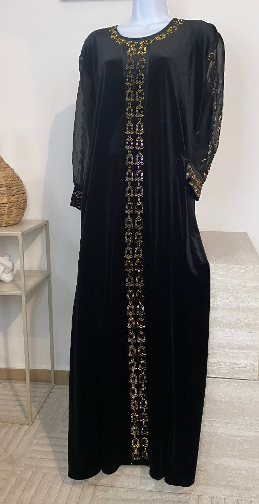 Robe Velours Manches Mousseline