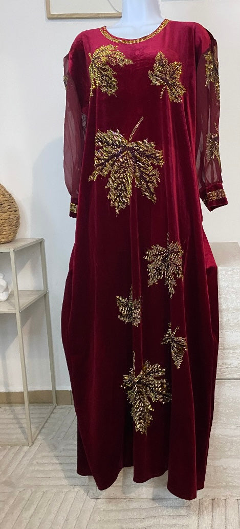 Robe Velours Feuille