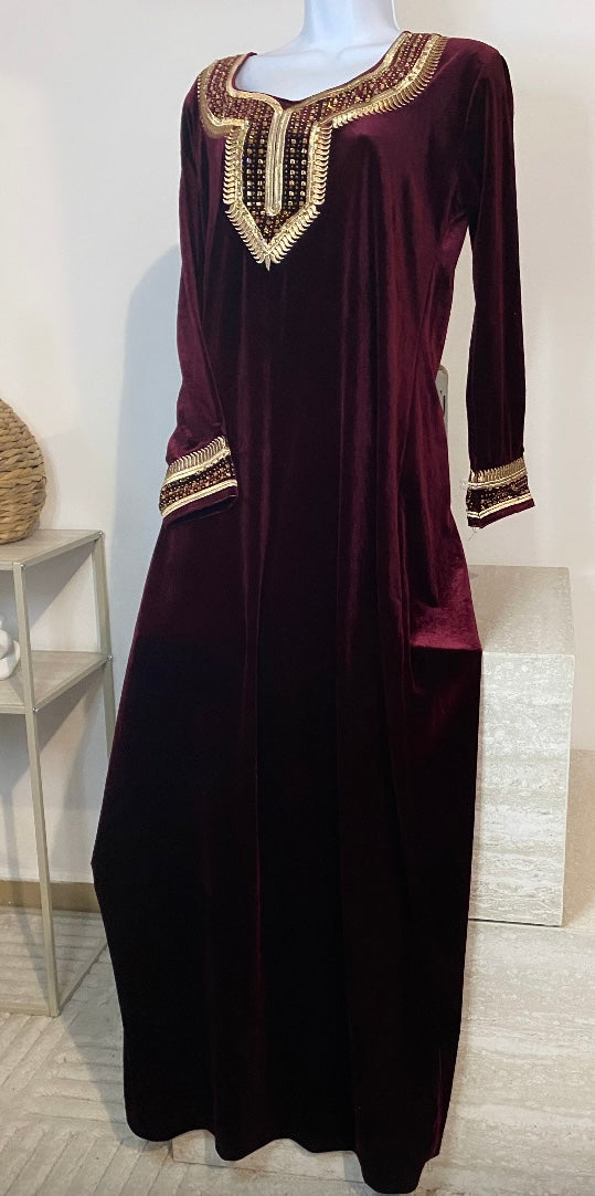 Robe Velours Bordeaux