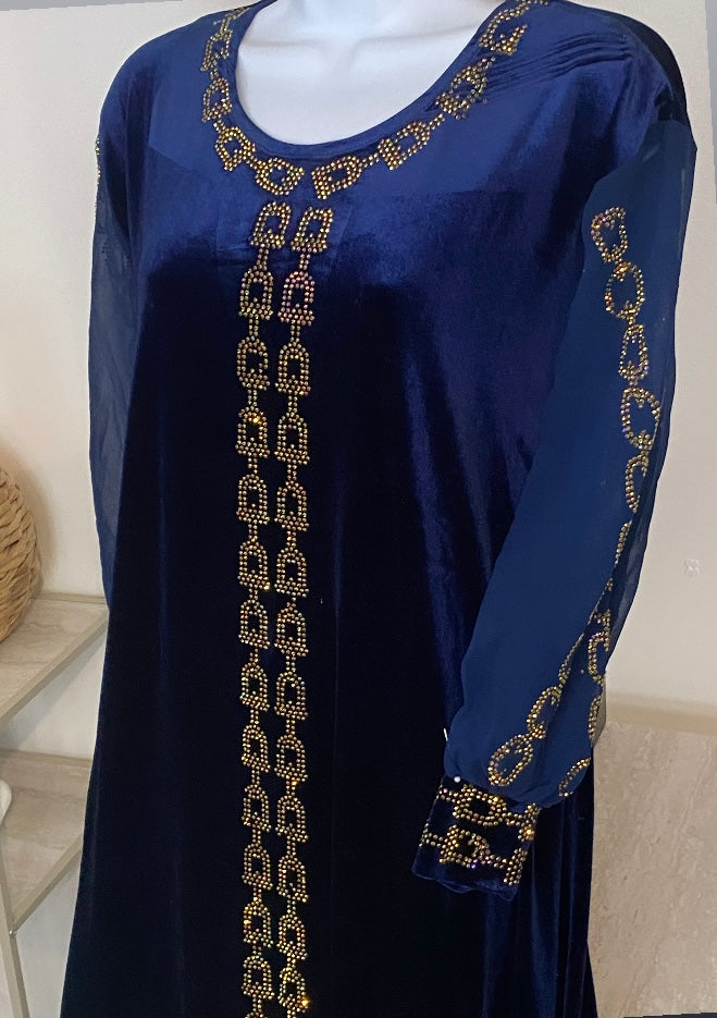 Robe Velours Manches Mousseline