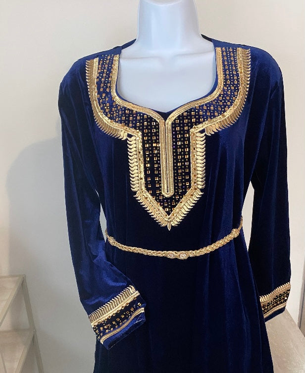 Robe Velours Bleu Nuit