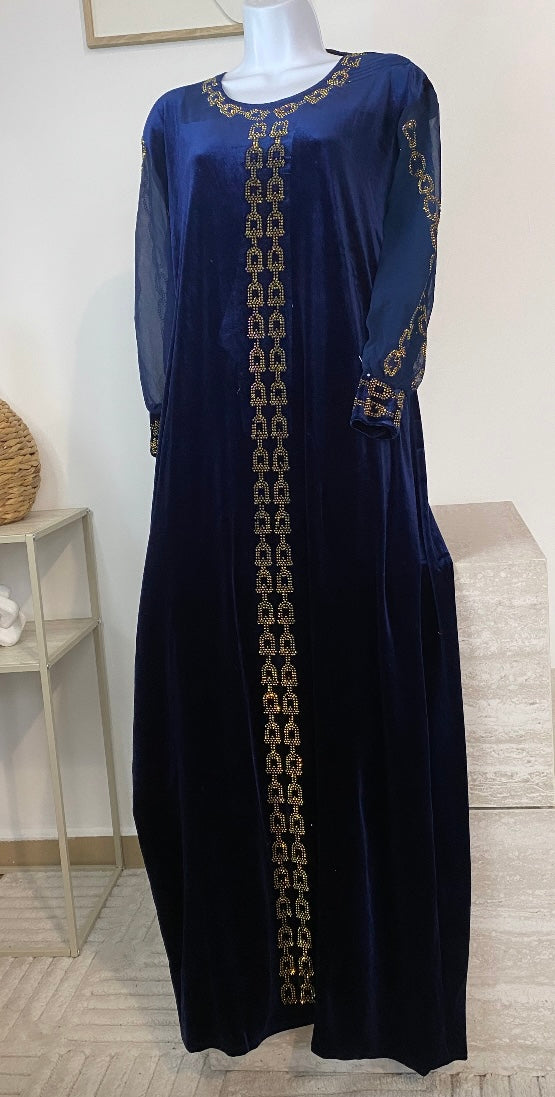Robe Velours Manches Mousseline
