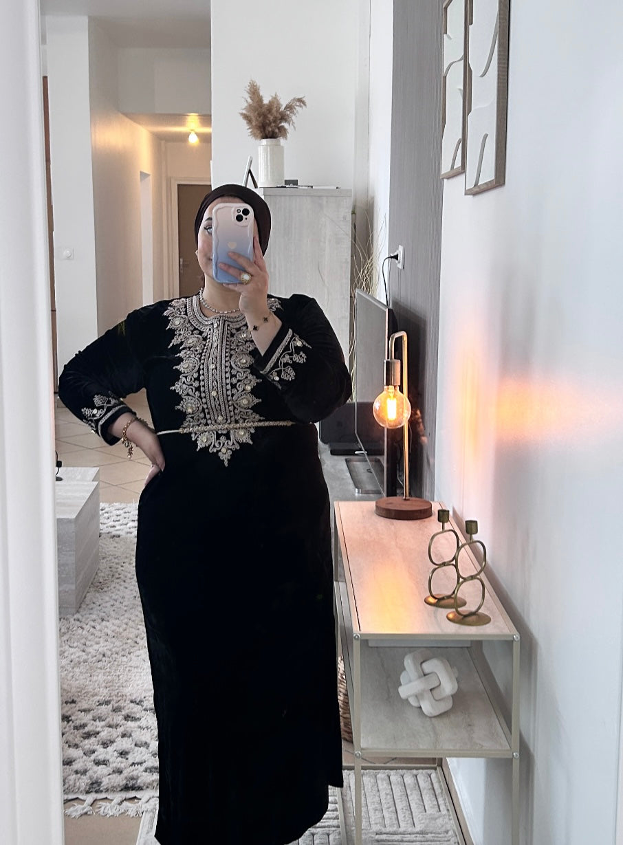 Robe traditionnelle velours Noir