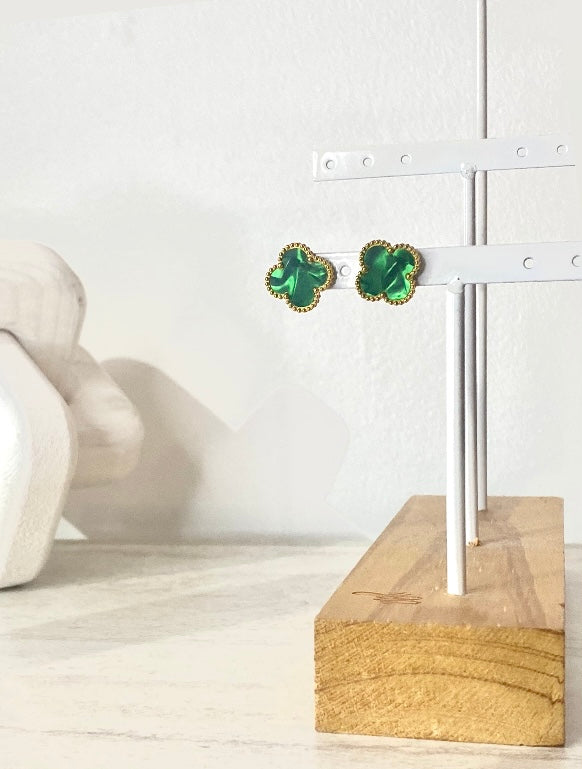 Boucles d’oreilles Cleef Vert Emeraude