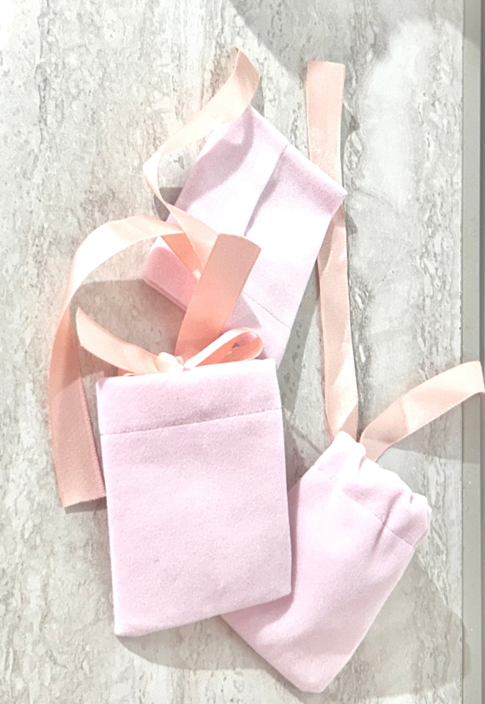 Pochon Velours Rose poudré