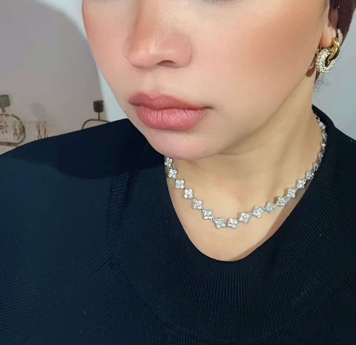 Collier Saphir Argenté