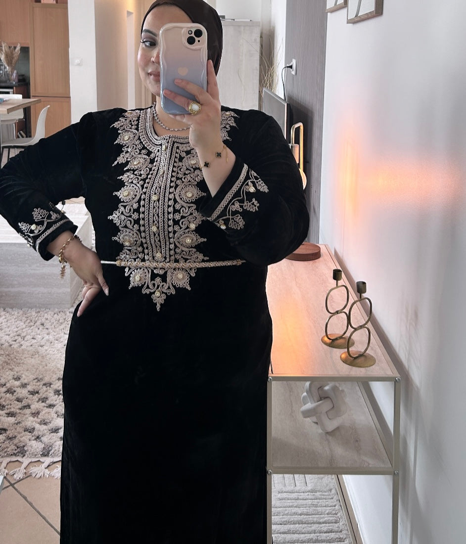 Robe traditionnelle velours Noir