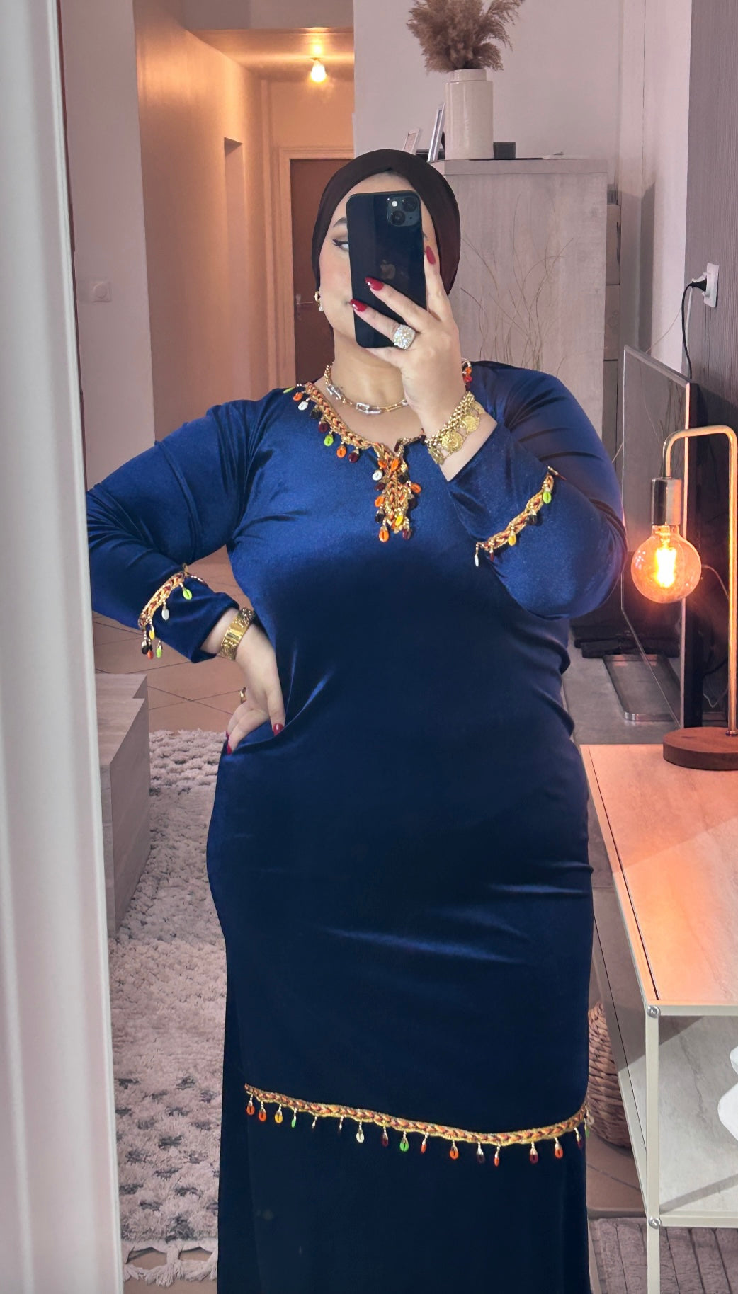 Robe Égyptienne bleu roi