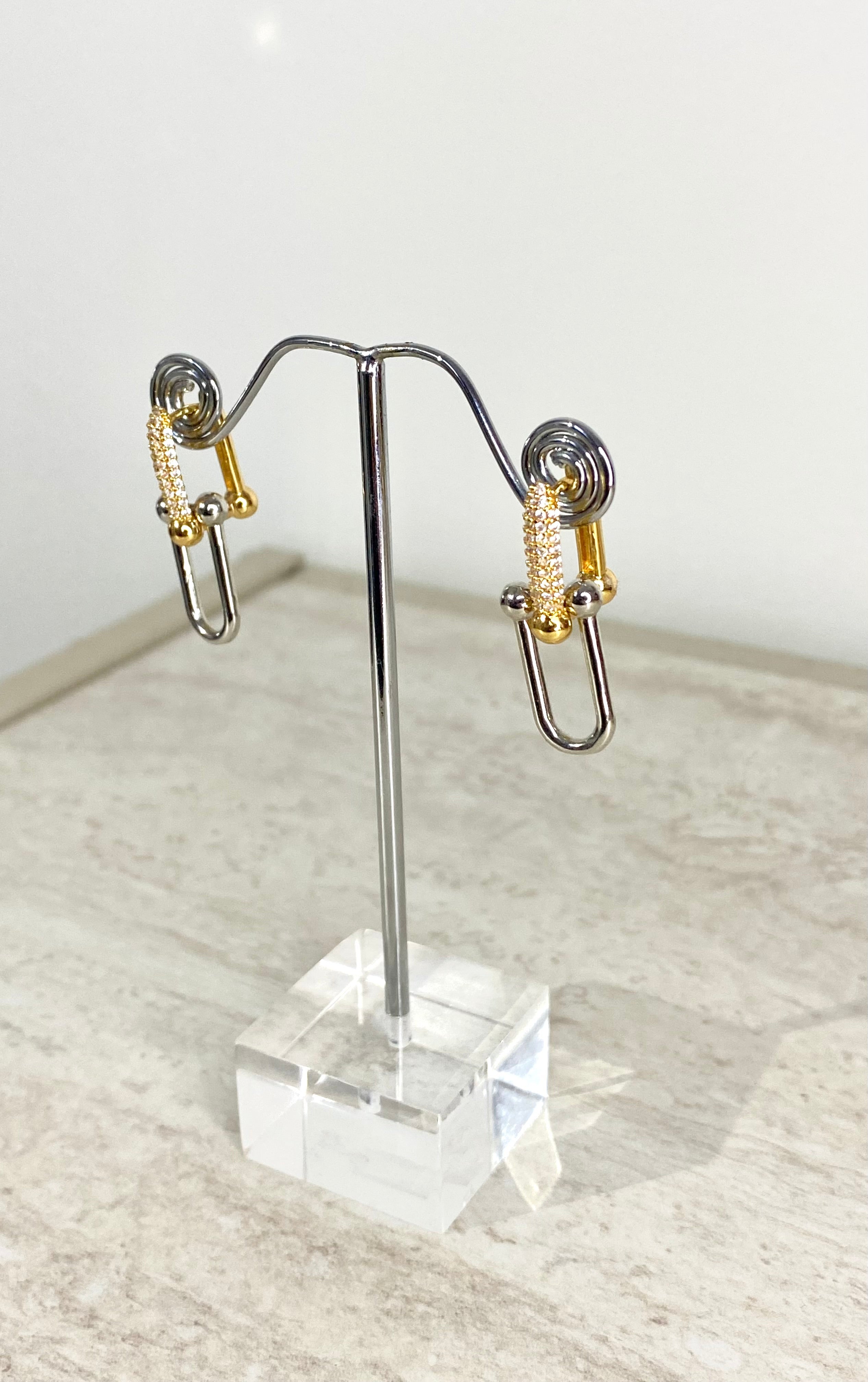 Boucles d’oreilles Tiffany or Blanc