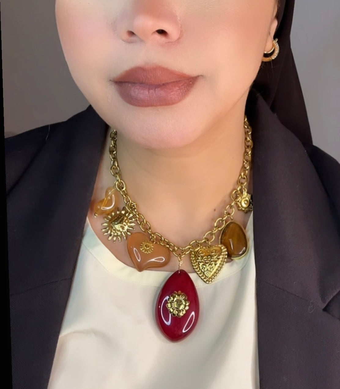 Collier Breloques Pierre