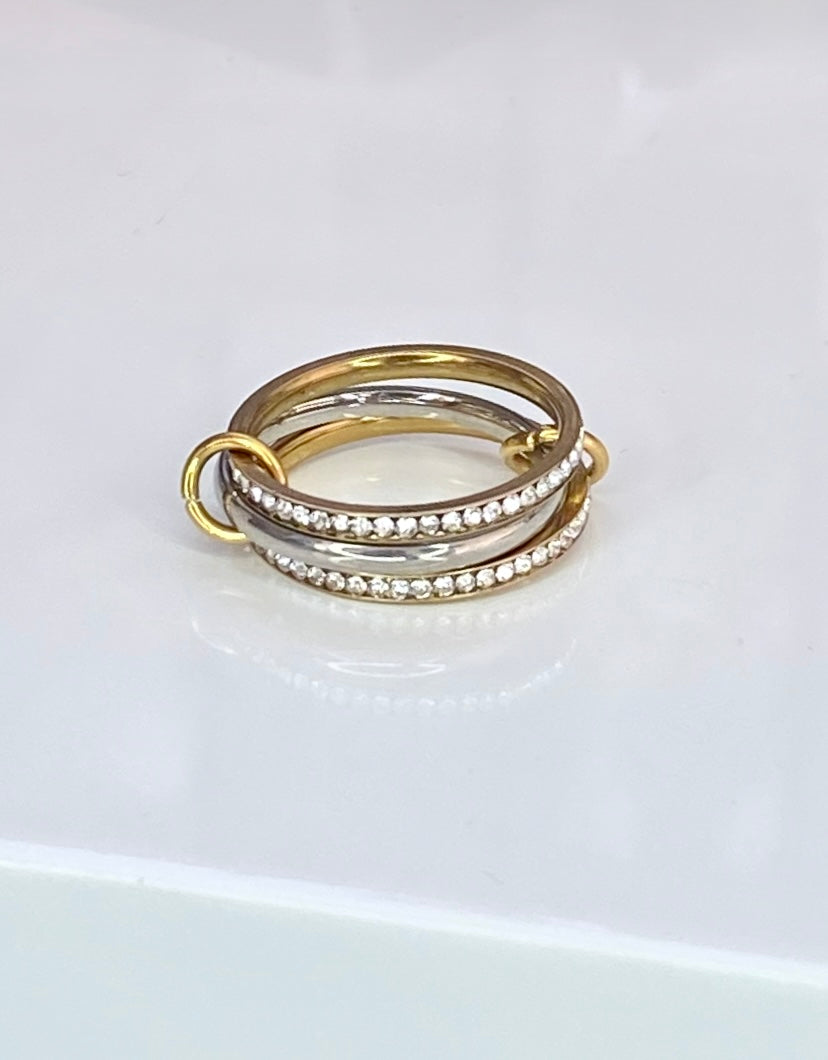 Bague Trio Full Strass