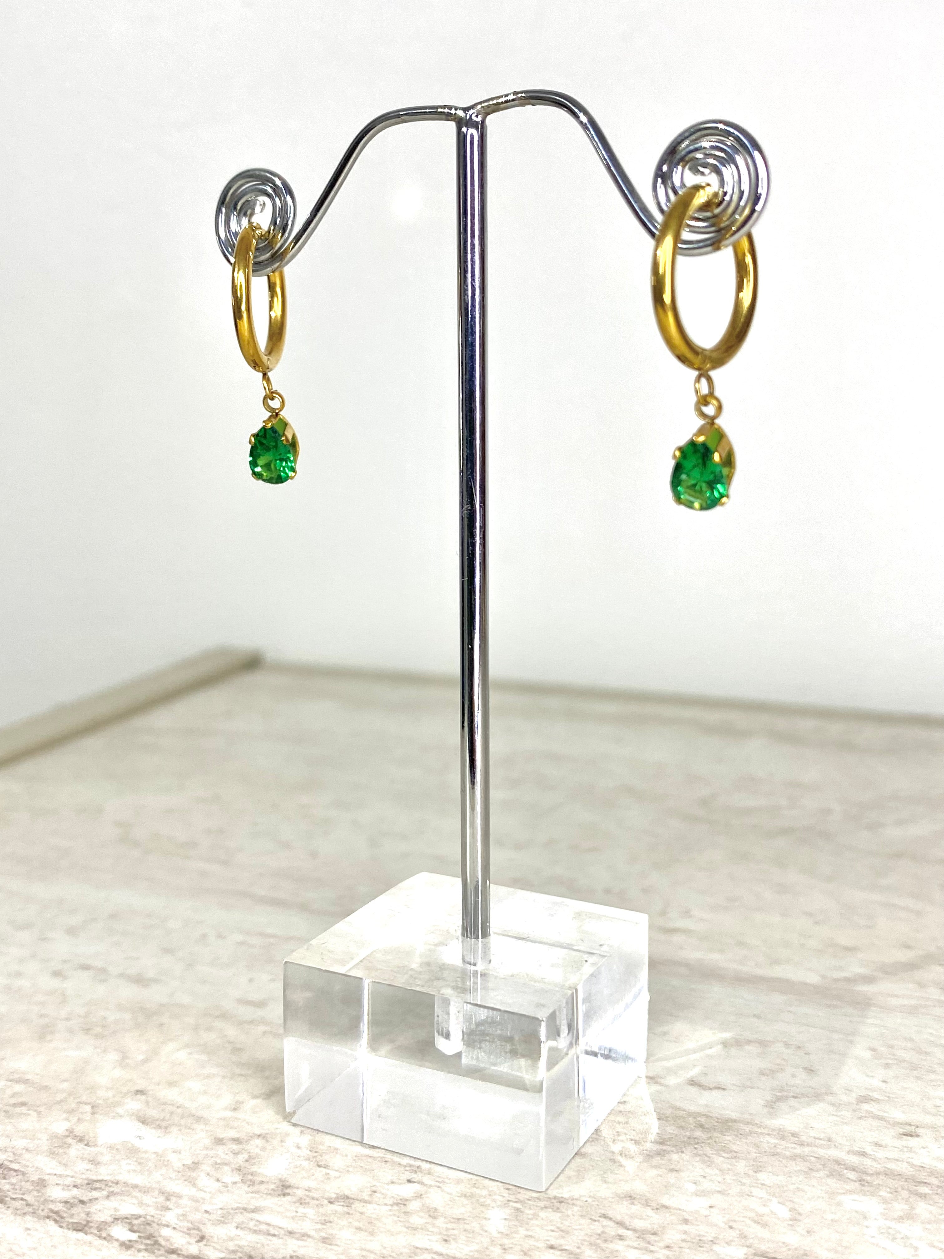 Boucles Diamants Vers Emeraude
