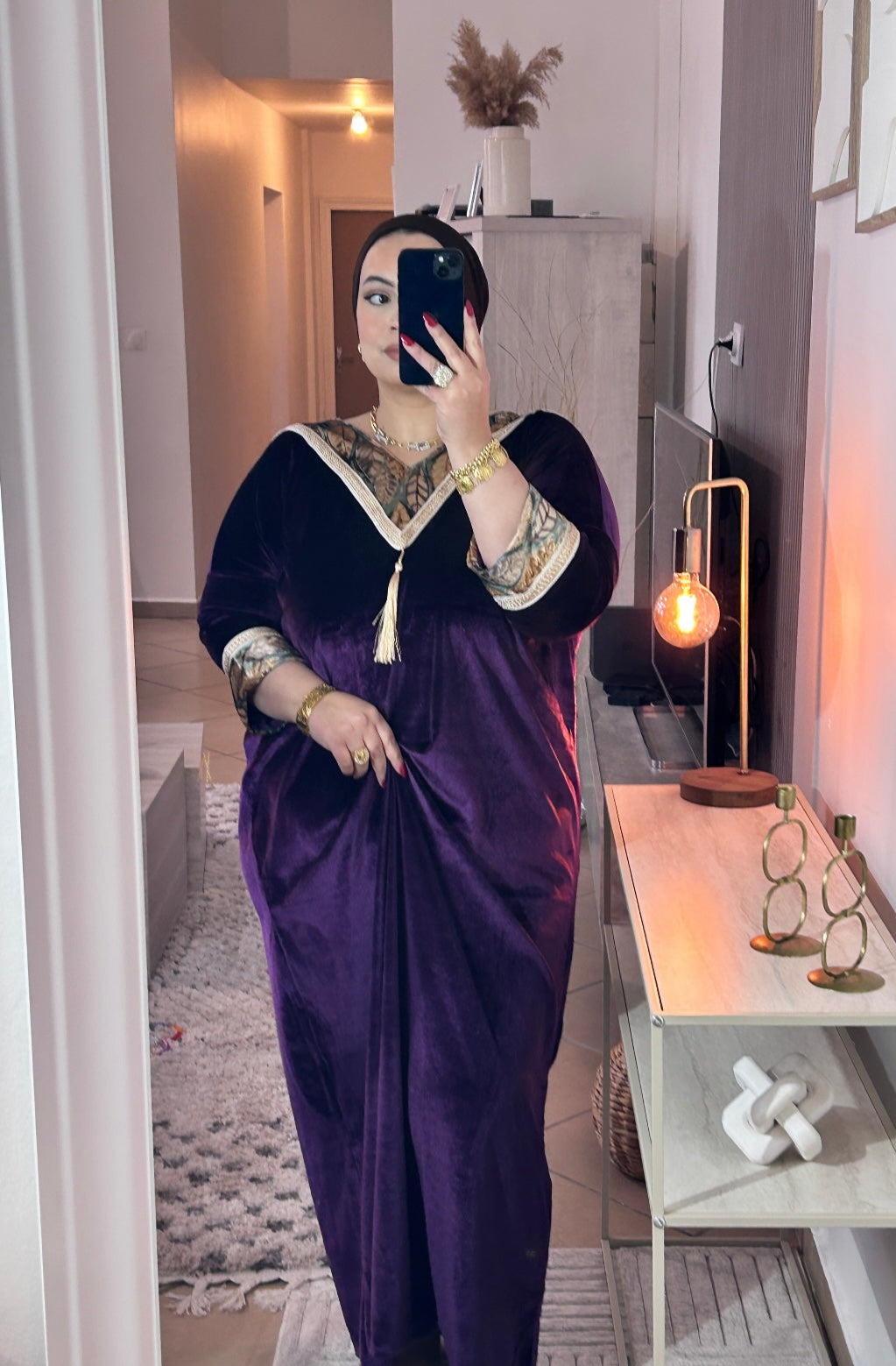Robe cole V aubergine